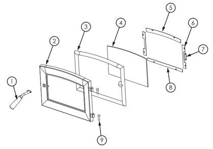 Part Location Diagram of 40887 US Stove Company Medium Arched Door